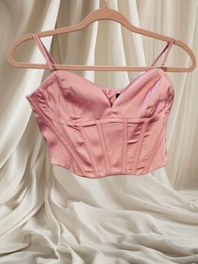 Dynamite Women's X-Small Pink Corset Top